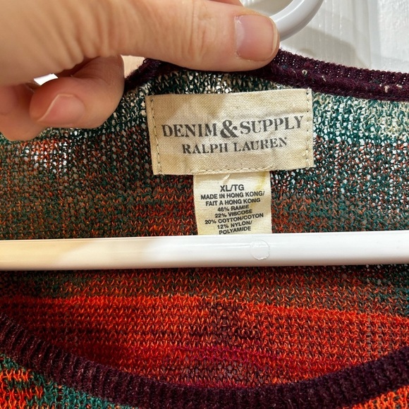 Ralph Lauren Denim & Supply Aztec Design Pullover Sweater Sz XL Boat Neck Boho - Picture 3 of 8